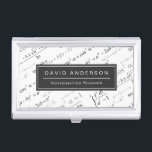 Math Teacher Stylish Mathematics Equations Pattern Business Card Case<br><div class="desc">Math Teacher Stylish Mathematics Equations Pattern - Stylish and Unique Business Card Holder. All text style,  colors,  sizes can be modified to fit your needs. If you need any customization,  please contact me.</div>