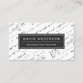 Math Teacher Stylish Mathematics Formulas Pattern Business Card (Front)