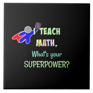 Math Teacher, Superhero Ceramic Tile