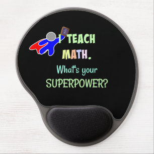 Math Teacher, Superhero Gel Mouse Pad