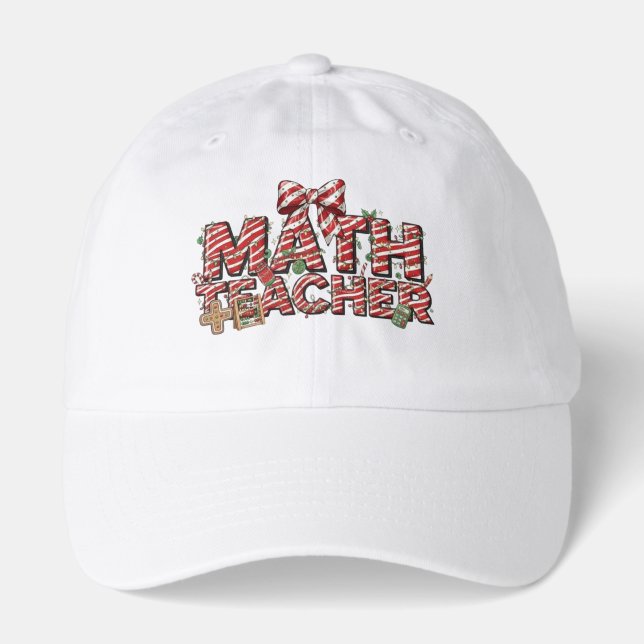 Math Teacher – Teacher Gift for the Holidays Hat (Front)
