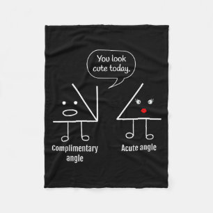 Math Teacher Tee - Complimentary Acute Angle  Fleece Blanket