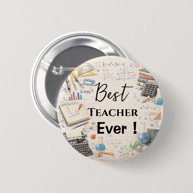 Math Teacher Thank You Gifts | End of School Year Button (Front & Back)