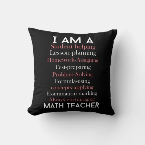 Math teacher throw pillow