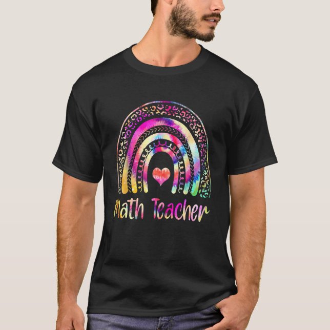 Math Teacher Tie Dye Rainbow Math Is My Jam Back T T-Shirt (Front)