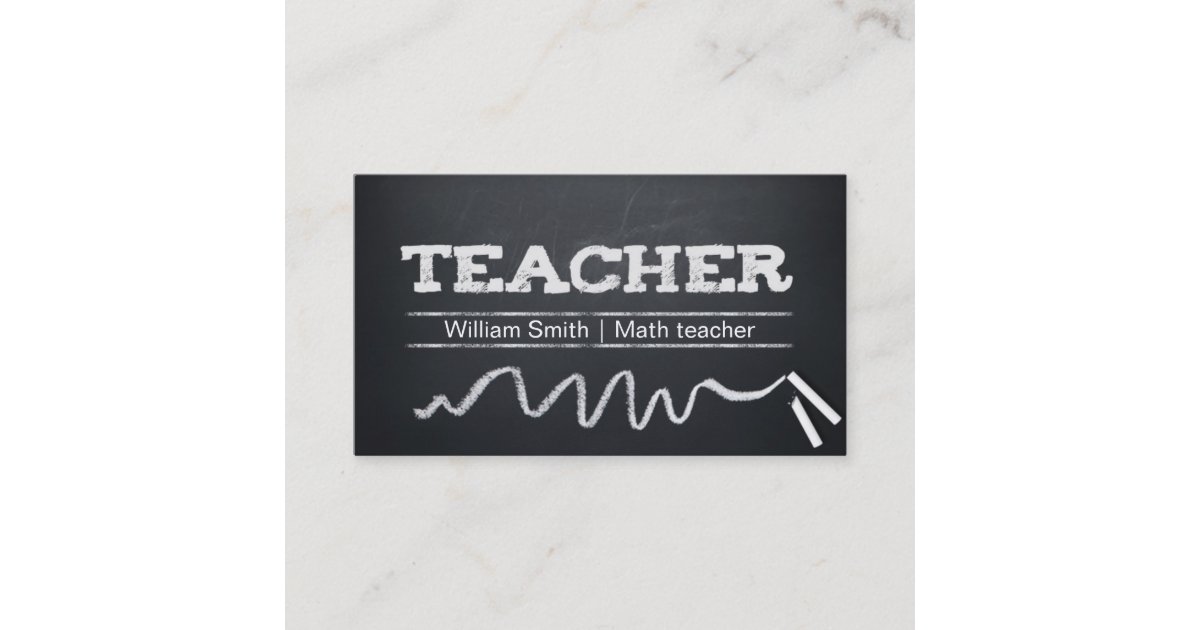 Math Tutor Card Math Teacher Tutor chalkboard Business Card | Zazzle