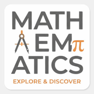 Math Teacher Typography Design Square Sticker