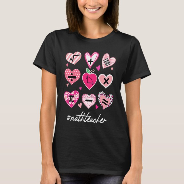 Math Teacher Valentine'S Day Pi Math T-Shirt (Front)
