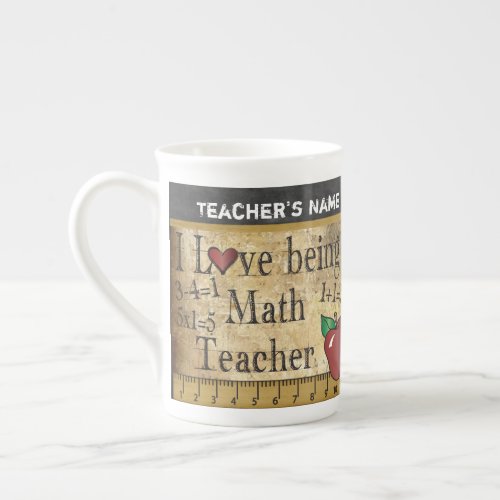 Math Teacher Vintage Unique Style  Bone China Mug