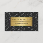 Math Teacher with Stylish Equations Formulas Business Card<br><div class="desc">School Math Teacher Gold Label with Stylish Equations Formulas Look - Personalized design for you. 
(1) For further customization,  please click the "customize further" link and use our design tool to modify this template. 
(2) If you need help or matching items,  please contact me.</div>