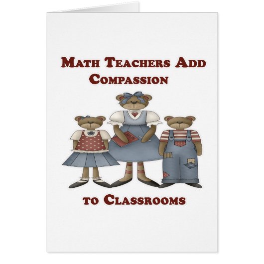 Math Teachers Add Compassion to Classrooms Cards (Front)