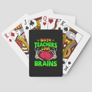 Math Teachers Brains Skeleton Hand Heart Halloween Poker Cards