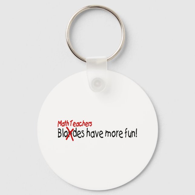 Math Teachers Have More Fun Keychain (Front)