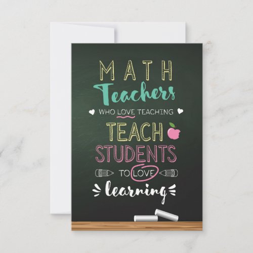 Math Teachers Who Love Teaching Thank You Card