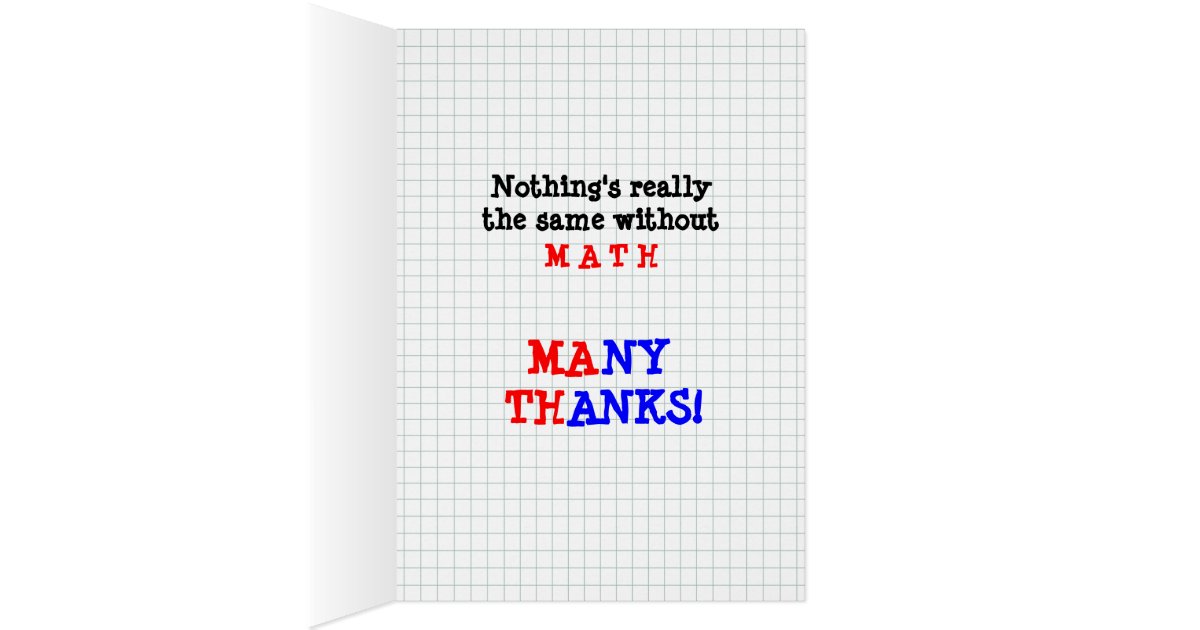 Math Thank You Card | Zazzle.com