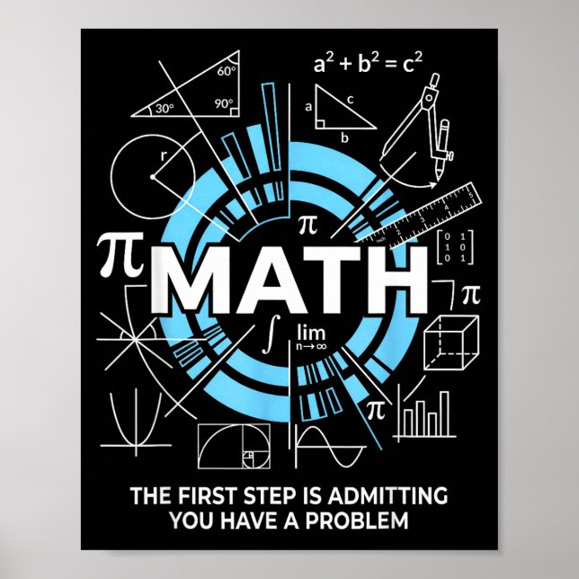 Math The First Step Is Admitting You Have A Proble Poster (Front)
