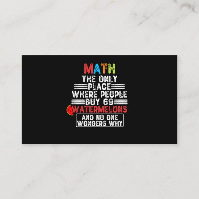 Math The Only Place Where People Buy - Funny Math Business Card (Front)