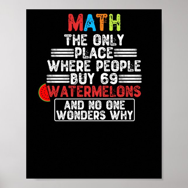 Math The Only Place Where People Buy - Funny Math Poster (Front)