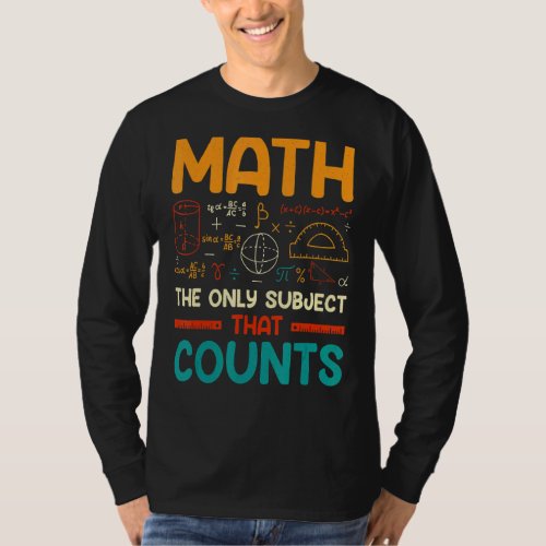 Math The Only Subject That Counts  Math Teacher T_Shirt