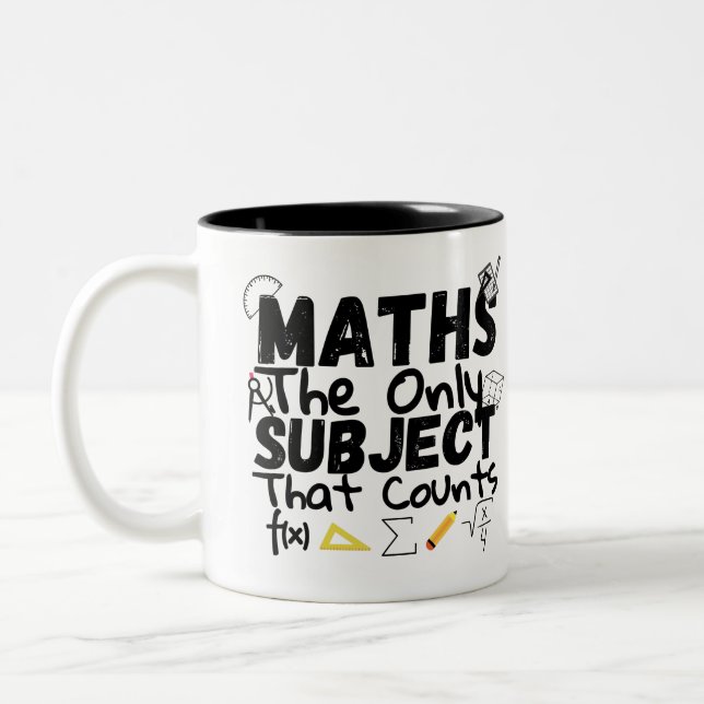 Math The Only Subject That Counts Two-Tone Coffee  Mug (Left)