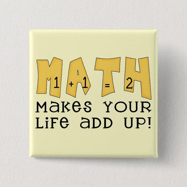 Math Tshirts and Gifts Pinback Button (Front)