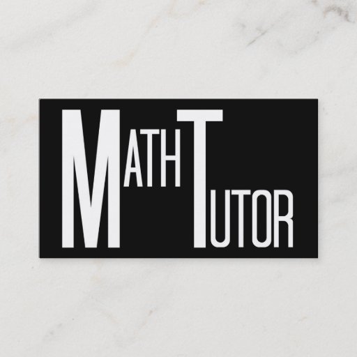 Customizable Math Tutor Black and White Business Cards