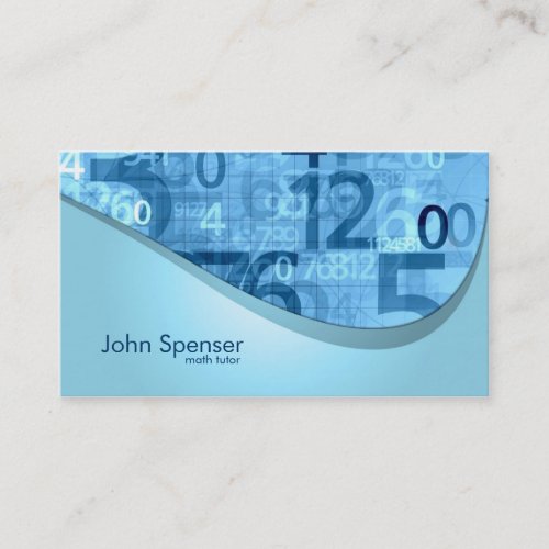 Math Tutor Blue Numbers Business Card