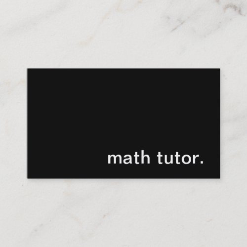 Math Tutor Business Card
