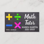 Math Tutor Business Card<br><div class="desc">Bright colors on a chalkboard background.Eye-catching!!</div>