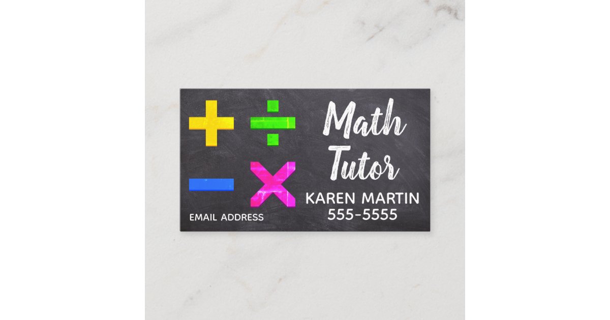 Math Tutor Business Card | Zazzle.com