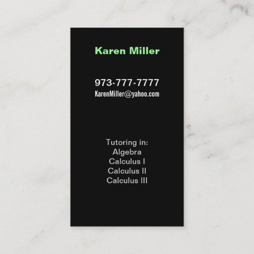 Math Tutor Business Cards Zazzle