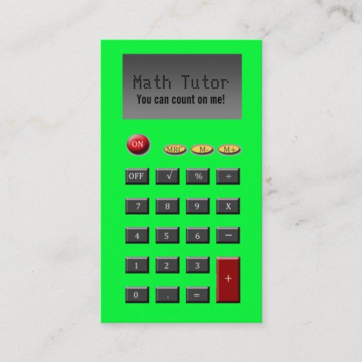 Customizable Math Tutor Business Cards