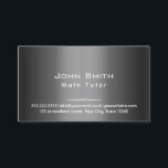 Math Tutor Classy Dark Grey Metal Business Card<br><div class="desc">Classy Dark Grey Metal Math Tutor Business Card.</div>