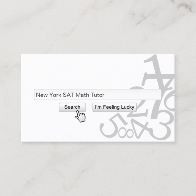 Math Tutor Creative Search Bar Business Card (Front)