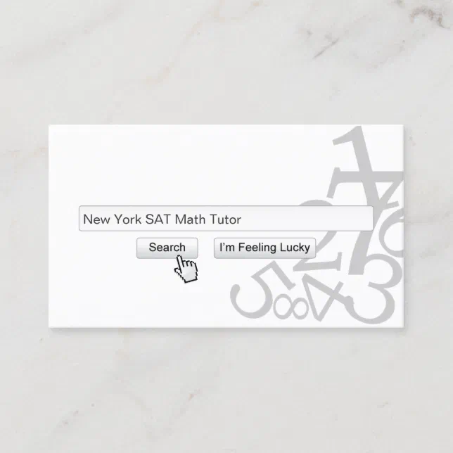 Search Bar With Math Math Tutor Creative Search Bar Business Card | Zazzle