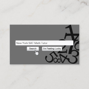 Math Tutor Creative Search Bar Dark Gray Business Card