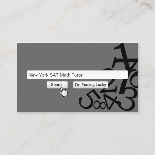 Customizable Cool Search Bar Math Tutoring Dark Business Card