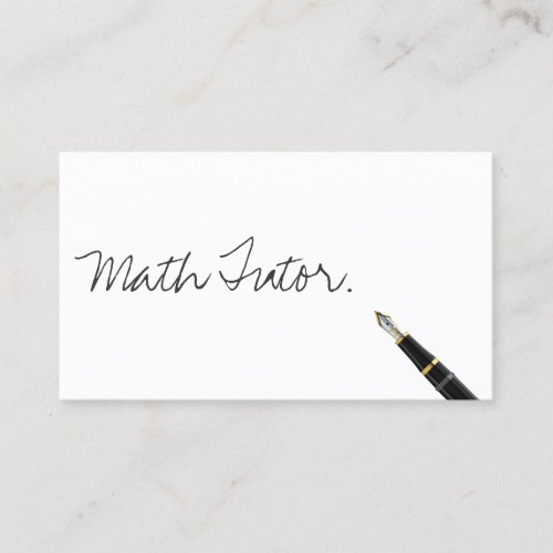 Math Tutor Free Handwriting Script Business Card