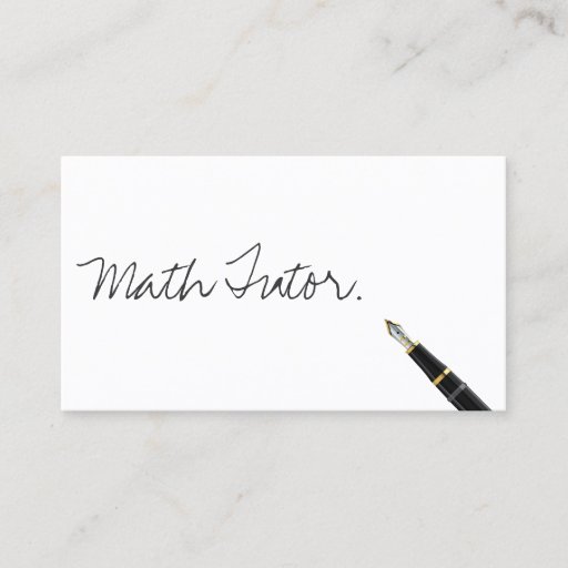 Customizable Free Handwriting Script Math Tutor Business Card