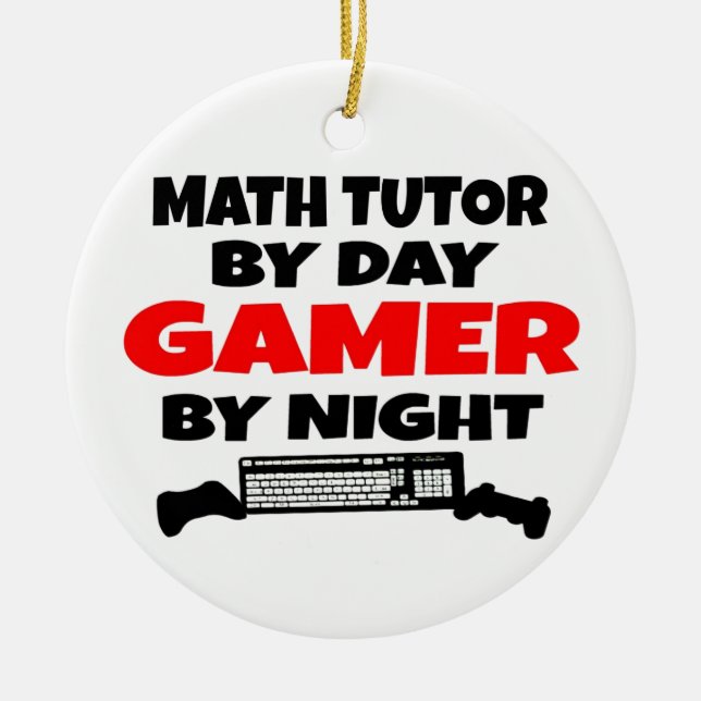 Math Tutor Gamer Ceramic Ornament (Front)