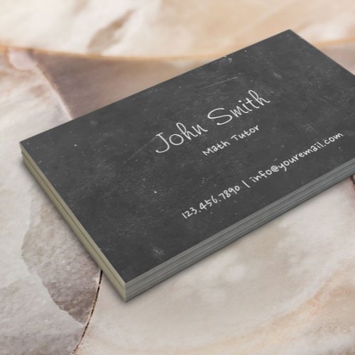 Hand Script Chalkboard Math Tutor Business Card