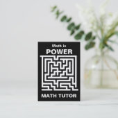 Math Tutor ... math is power Business Card (Standing Front)
