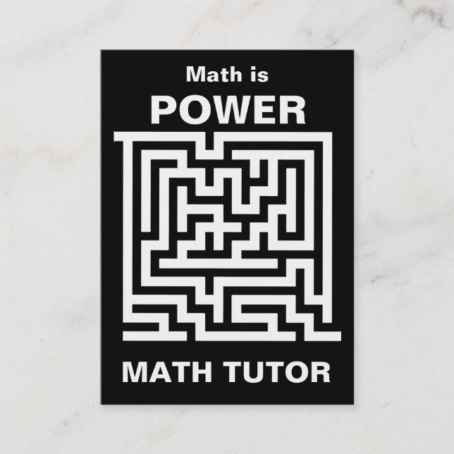 Math Tutor ... math is power Business Card (Front)