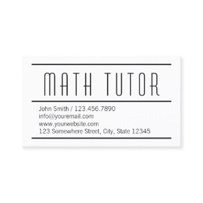 Math Tutor Minimalist Business Card
