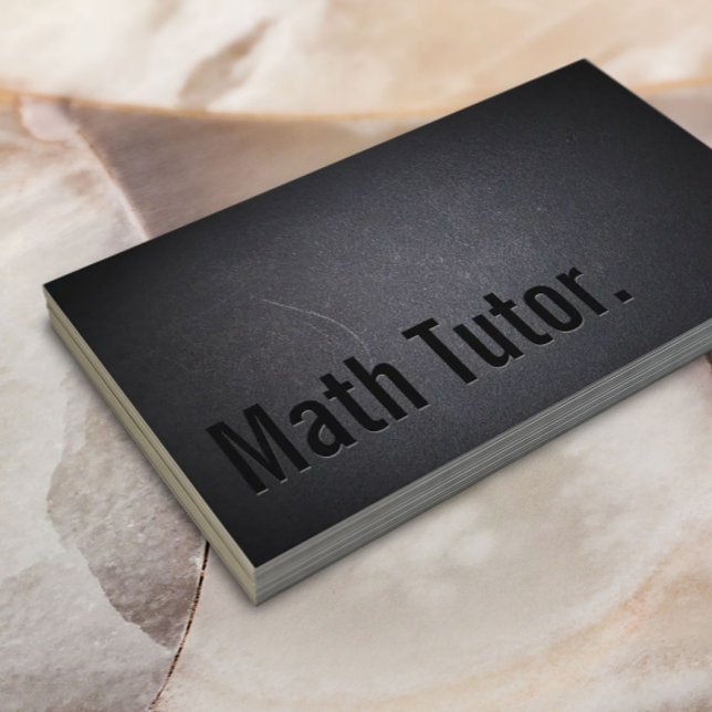 Math Tutor Minimalist Professional Black Business Card (Creator Uploaded)
