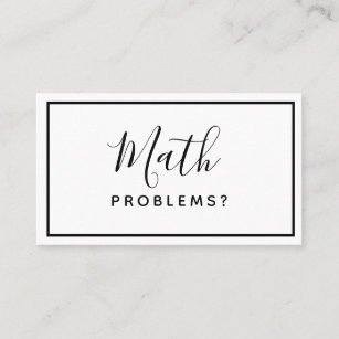 Math Tutor - Minimalist Simple Business Card