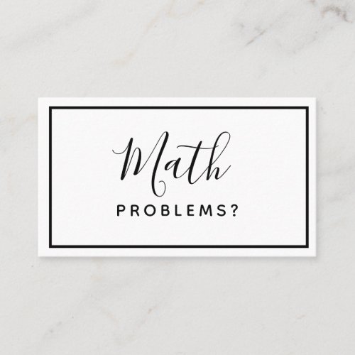Math Tutor _ Minimalist Simple Business Card