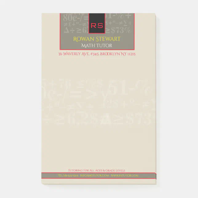 Math Tutor Notes | Zazzle
