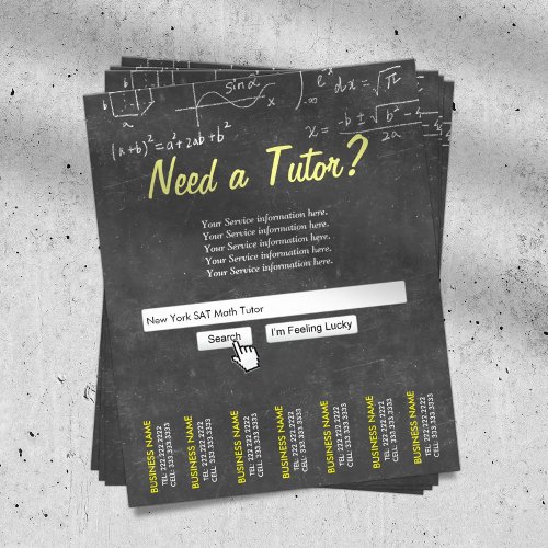 Math Tutor Professional Chalkboard Search Bar Flyer