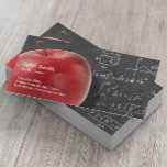 Math Tutor Professional Red Apple & Chalkboard Business Card<br><div class="desc">Professional Red Apple & Chalkboard Math Tutor.</div>